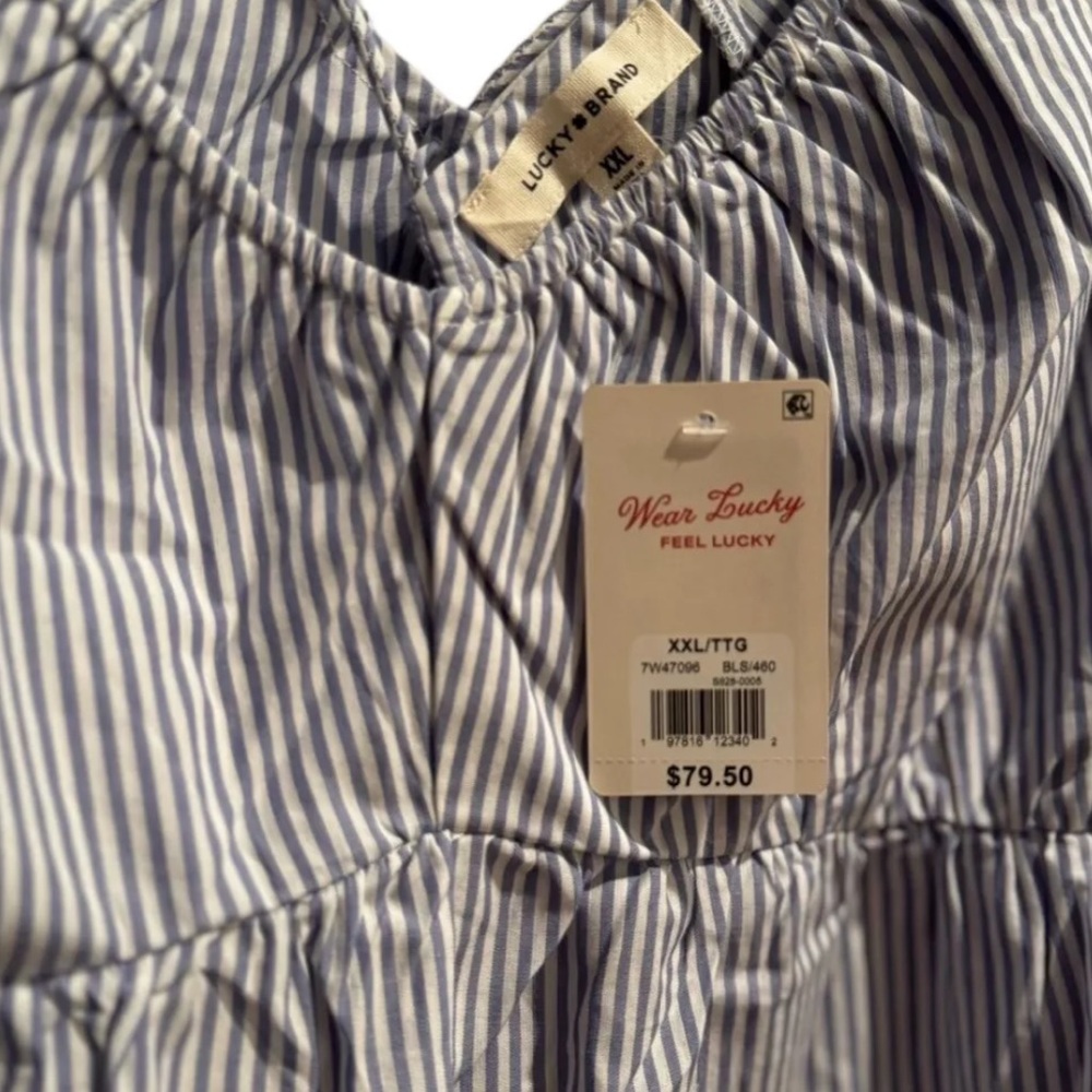 NWT Lucky Brand Lace up blouse Plus Size - Picture 5 of 5